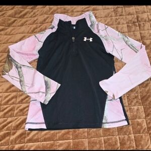 Under Armour ColdGear Realtree Pink Camo ¼ Zip Pullover (Youth 6)